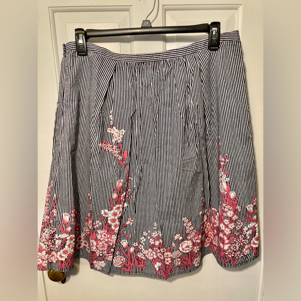 NEW ModCloth Ruby Belle Skirt Navy Pink Floral Woman’s 18 Plus Size - Picture 3 of 12